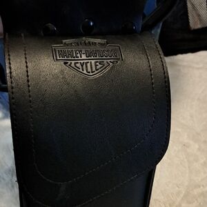Harley-Davidson Black Leather Motorcycle Bag